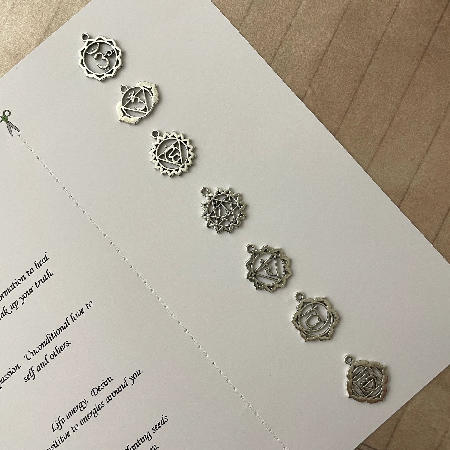 Add on kit of 50 tea leaf reading charms for divination. Includes guidebook.