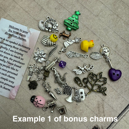 Fairy Charm casting mat.  Life wheel that is reversible so charms stay in the tray. Luxury velvet charm casting oracle.