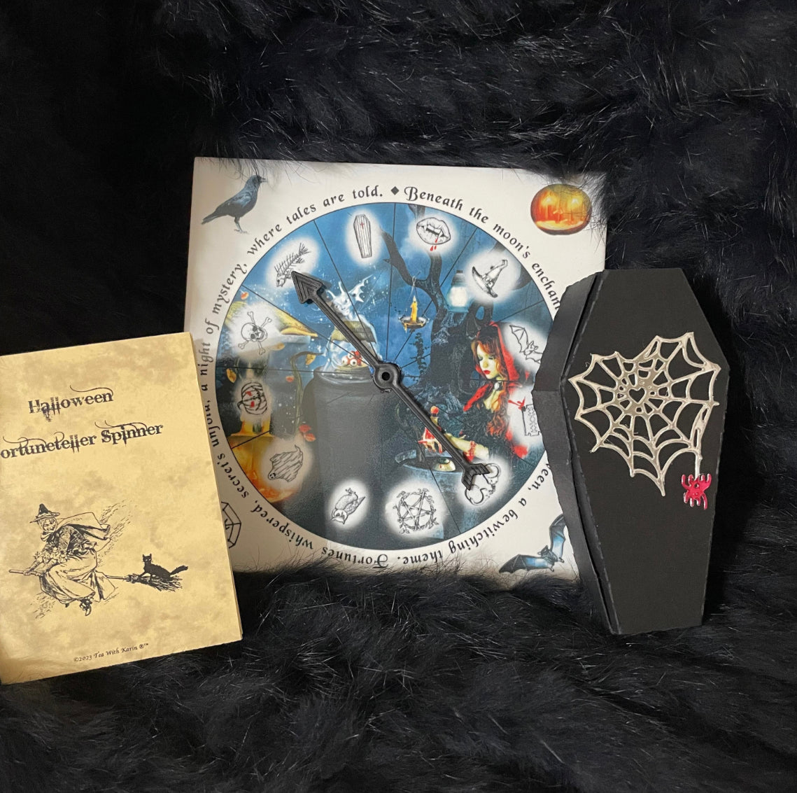 Halloween tile spinner for fortune telling and charm casting.