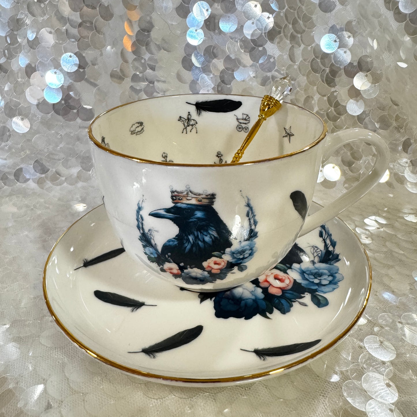 Crow Raven Teacup & Saucer Set | Learn Tea Leaf Reading | FREE Online Course