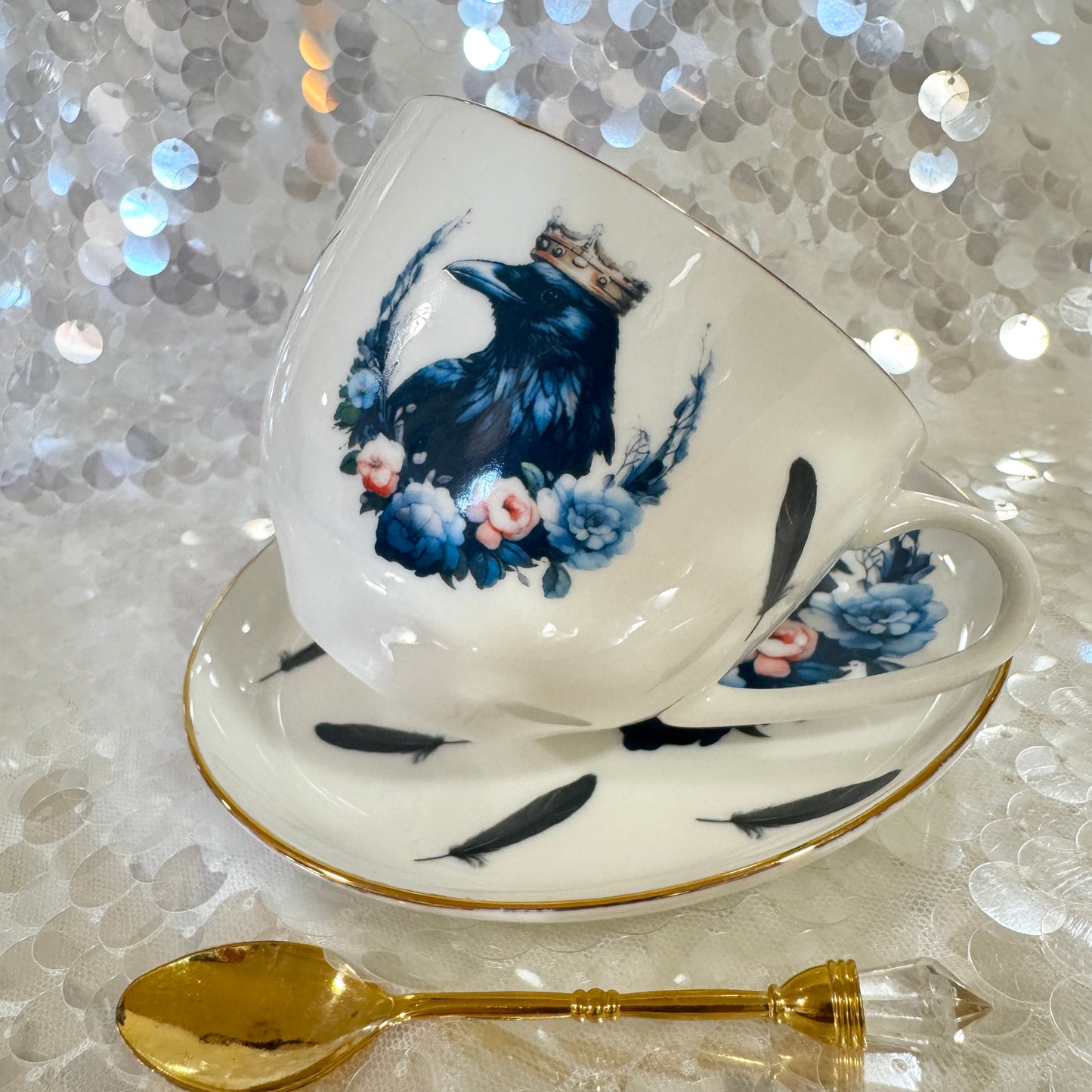 Crow Raven Teacup & Saucer Set | Learn Tea Leaf Reading | FREE Online Course