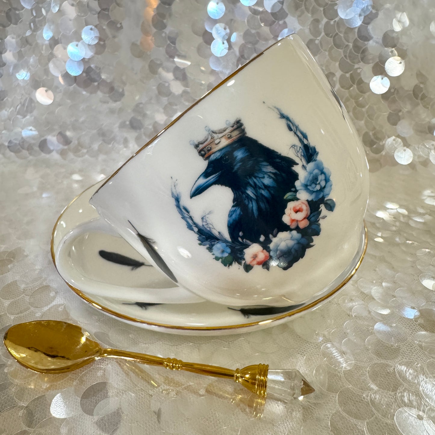 Crow Raven Teacup & Saucer Set | Learn Tea Leaf Reading | FREE Online Course