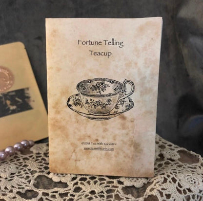 Kingfisher teacup & saucer. Learn tea leaf reading, Original Lenormand teacup. FREE course.