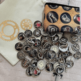 Steampunk Tea Leaf Reading Coins set for divination and tasseography fortune telling