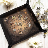 Steampunk Teacup Charm Casting Mat for charm casting divination with life wheel sections