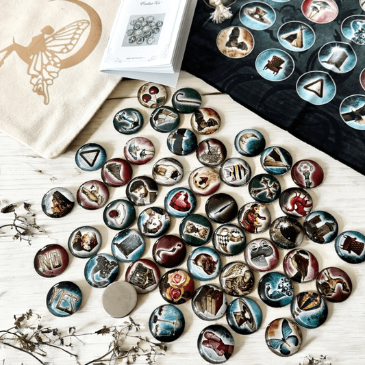 Fairy's Fantas-Tea 3D Reading Coins unique divination kit with fairy symbols
