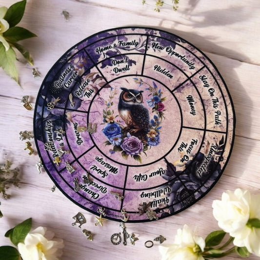 Luxury Velvet Owl Charm Casting Mat for divination