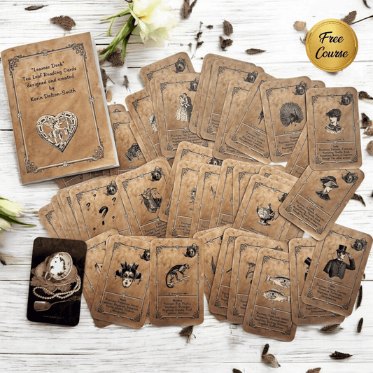 Learner Tea Leaf Oracle Card Deck 50 cards for beginners with free online course