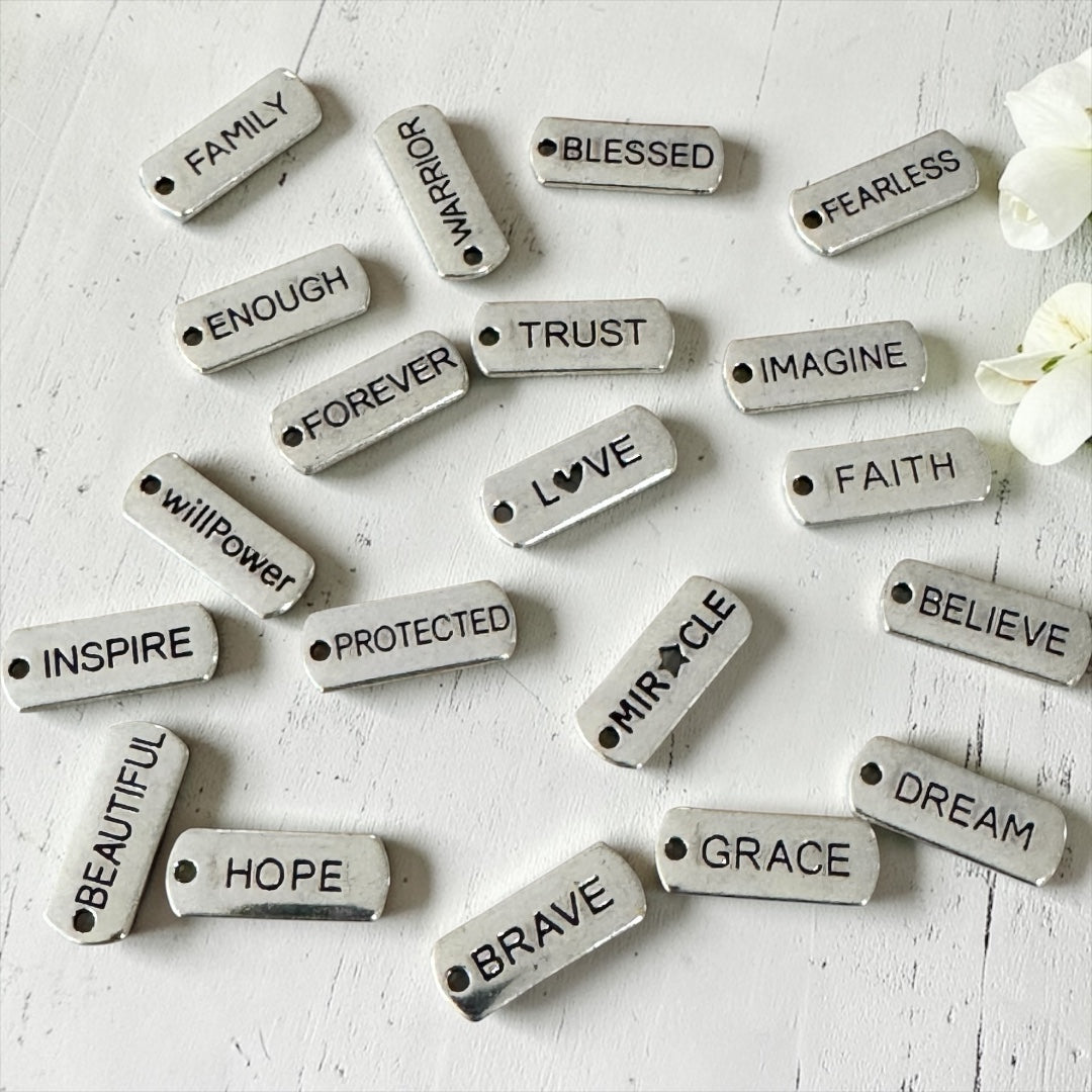 Affirmation charms are a great addition to your charm reading kit. This is a wonderful set of emotional charms. 