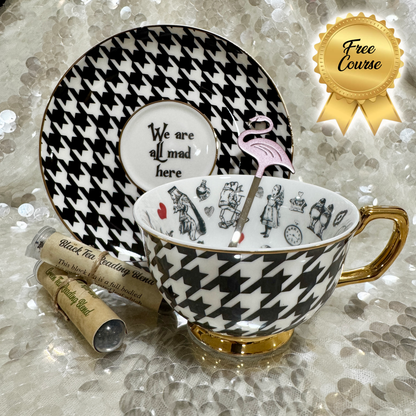 Alice in Wonderland, Alice teacup, Tea reading cup, Tea leaf reading kit, Divination tools, Gift for Mom Mum, Christmas present, Birthday hens bridal, Learn Fortune Teller, Tarot Lenormand cup, Oracle spiritual, Psychic readings, Witchy Wiccan, 