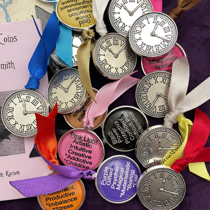 Ribbon reading coins to add in to your charm kits.