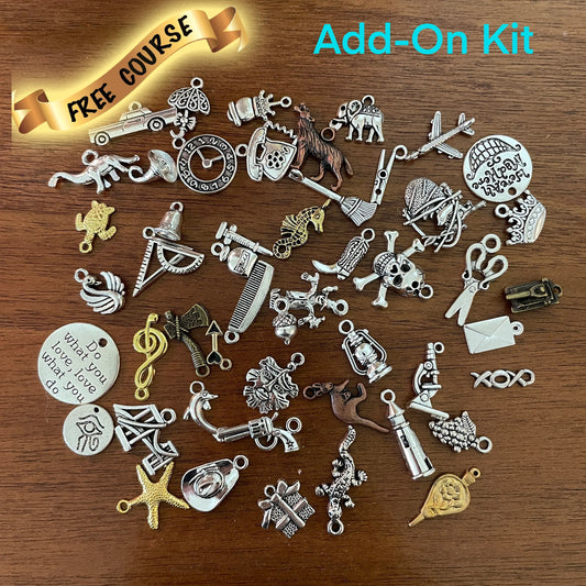 Add on kit of 50 tea leaf reading charms for divination and fortune telling.