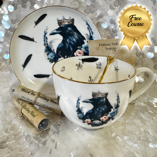 Crow Raven Teacup & Saucer Set | Learn Tea Leaf Reading | FREE Online Course