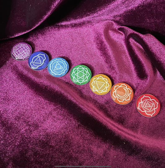 Chakra reading coins to add in to your charm kits.