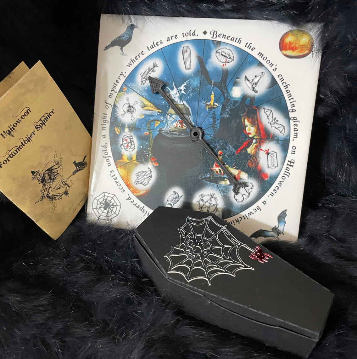 Halloween tile spinner for fortune telling and charm casting.