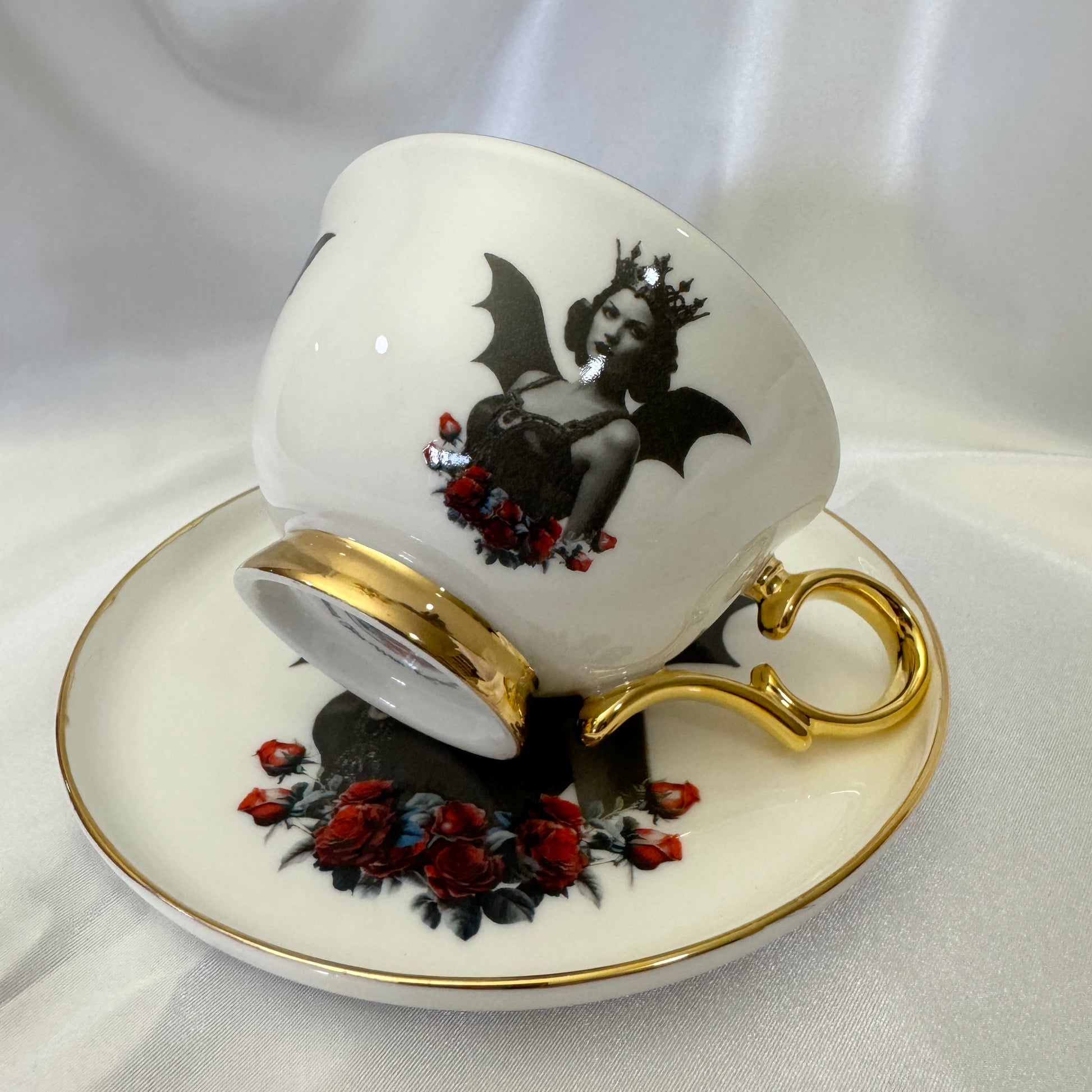 Vintage bat girl cup, bat lady teacup, bat porcelain, bat china, bat teapot, bat plates, bat mug, halloween teacup, halloween china, halloween plates, spooky teacup, goth teacup, bat tea set, Cups, Custom cups, Customized cup, Witchy, Custom cup gift, Witchy Gifts, Divination, Witchy decor, Teacup, Divination tools, Tea cup, Teacups, Tea set