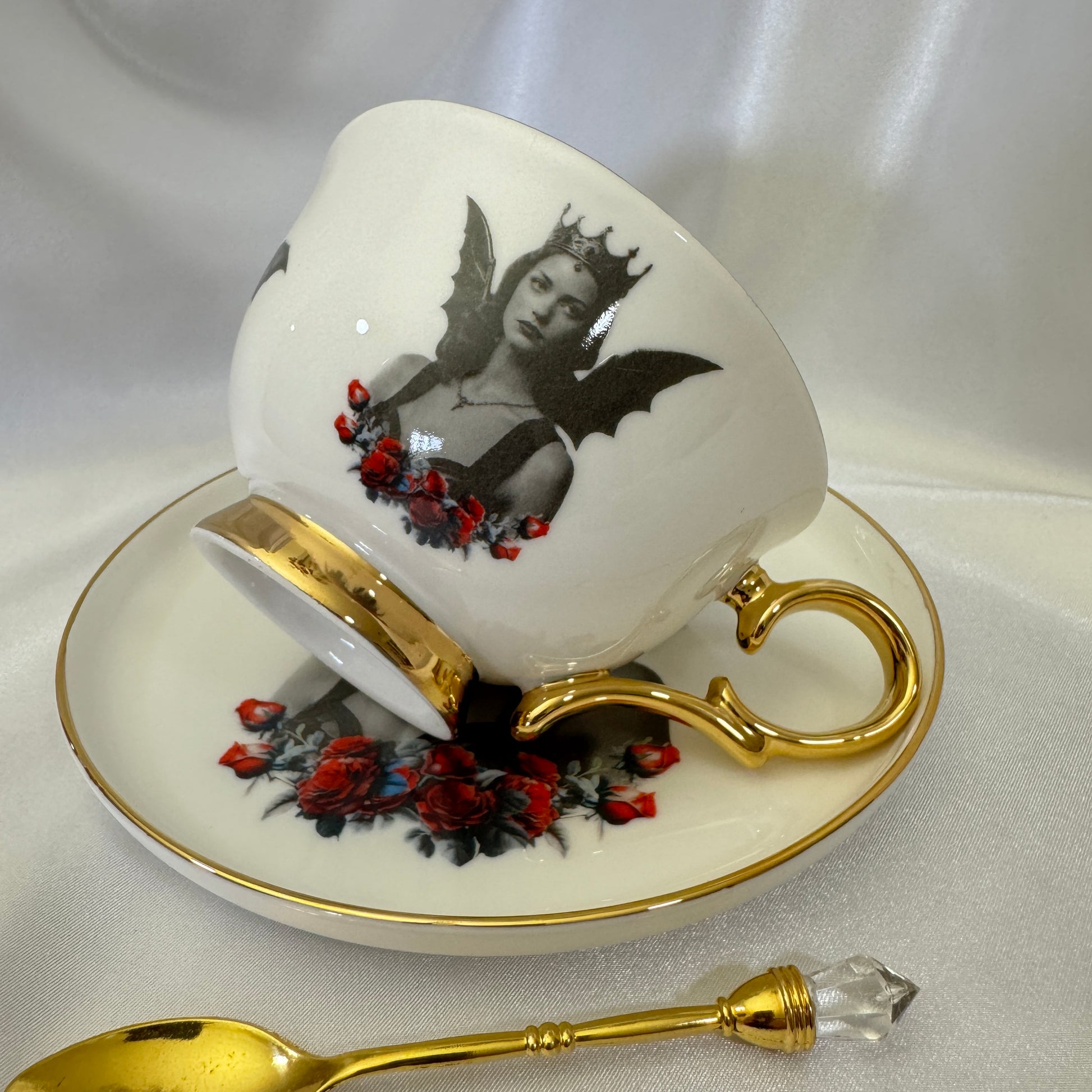 Vintage bat girl cup, bat lady teacup, bat porcelain, bat china, bat teapot, bat plates, bat mug, halloween teacup, halloween china, halloween plates, spooky teacup, goth teacup, bat tea set, Cups, Custom cups, Customized cup, Witchy, Custom cup gift, Witchy Gifts, Divination, Witchy decor, Teacup, Divination tools, Tea cup, Teacups, Tea set