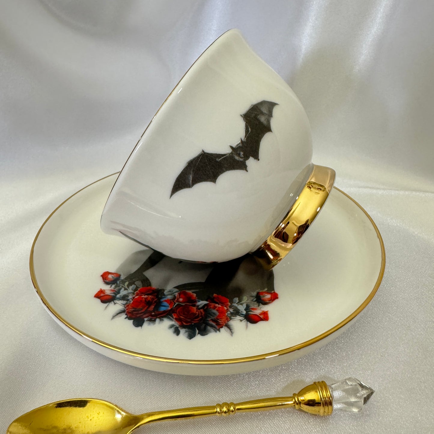 Vintage bat girl cup, bat lady teacup, bat porcelain, bat china, bat teapot, bat plates, bat mug, halloween teacup, halloween china, halloween plates, spooky teacup, goth teacup, bat tea set, Cups, Custom cups, Customized cup, Witchy, Custom cup gift, Witchy Gifts, Divination, Witchy decor, Teacup, Divination tools, Tea cup, Teacups, Tea set