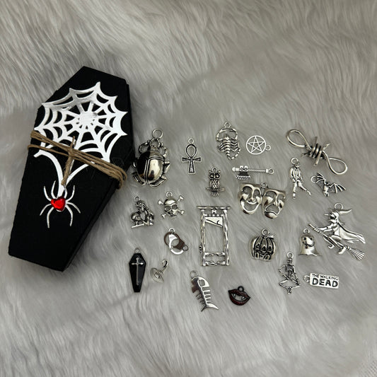 Halloween charms for charm casting divination.