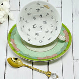 Mint Green Tea Set. Tea Leaf Reading Kit. Free Course.