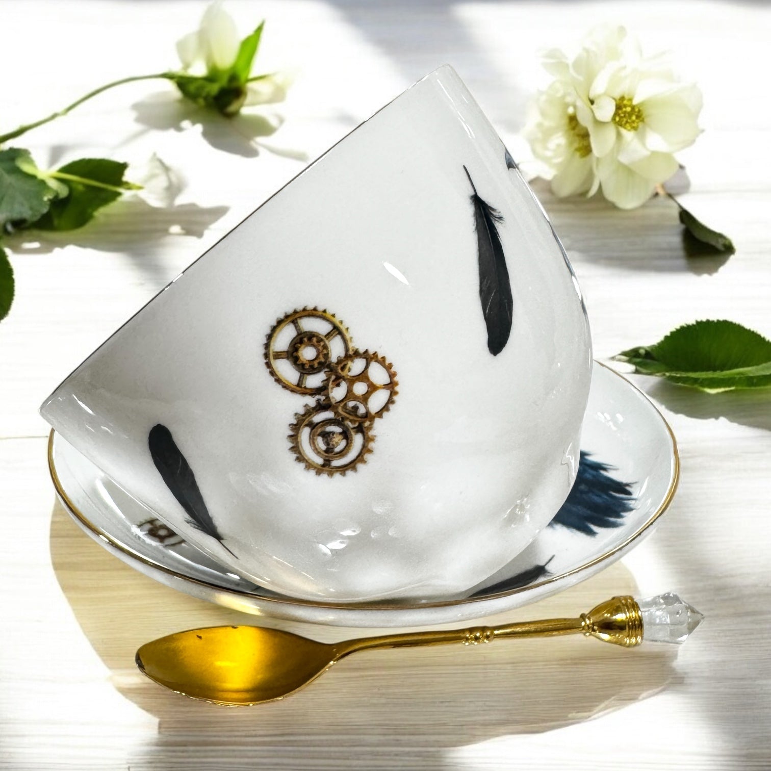 Tea leaf reading, tea reading cup, Crow gothic cup, Divination cup, Witchcraft teacup, raven Tea cup, Tasseomancy tea cup, Lenormand cup, Tea reading kit, Fortune telling cup, Fortune teller cup, Wicca Wiccan, Witchy gift