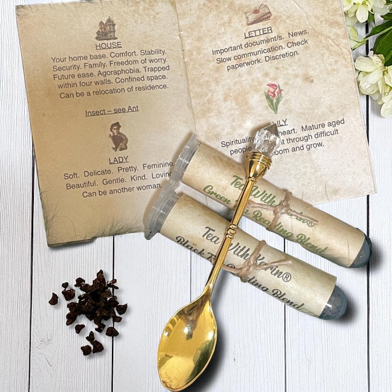 Guidebook and gold spoon