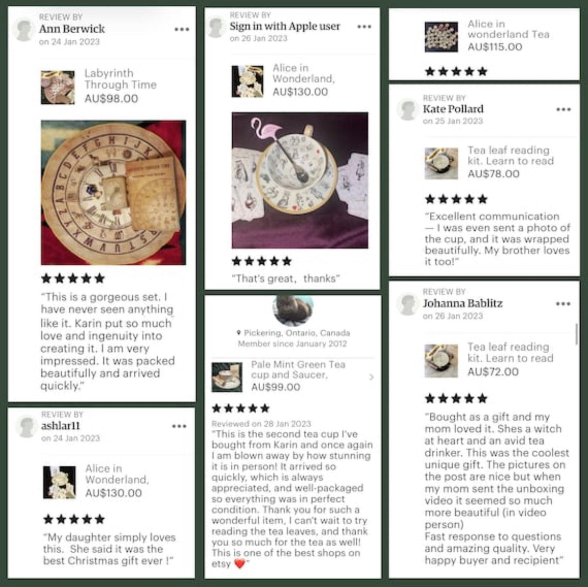 Tea With Karin five star customer reviews
