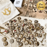 Alice in wonderland coins, includes free GT mat for charm casting.