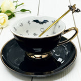 Black Bat Gothic Fortune Telling Teacup & Saucer Set