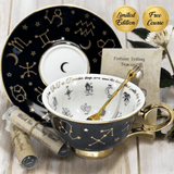 Black Tarot Tea Cup and Saucer Set for Tea Leaf Reading