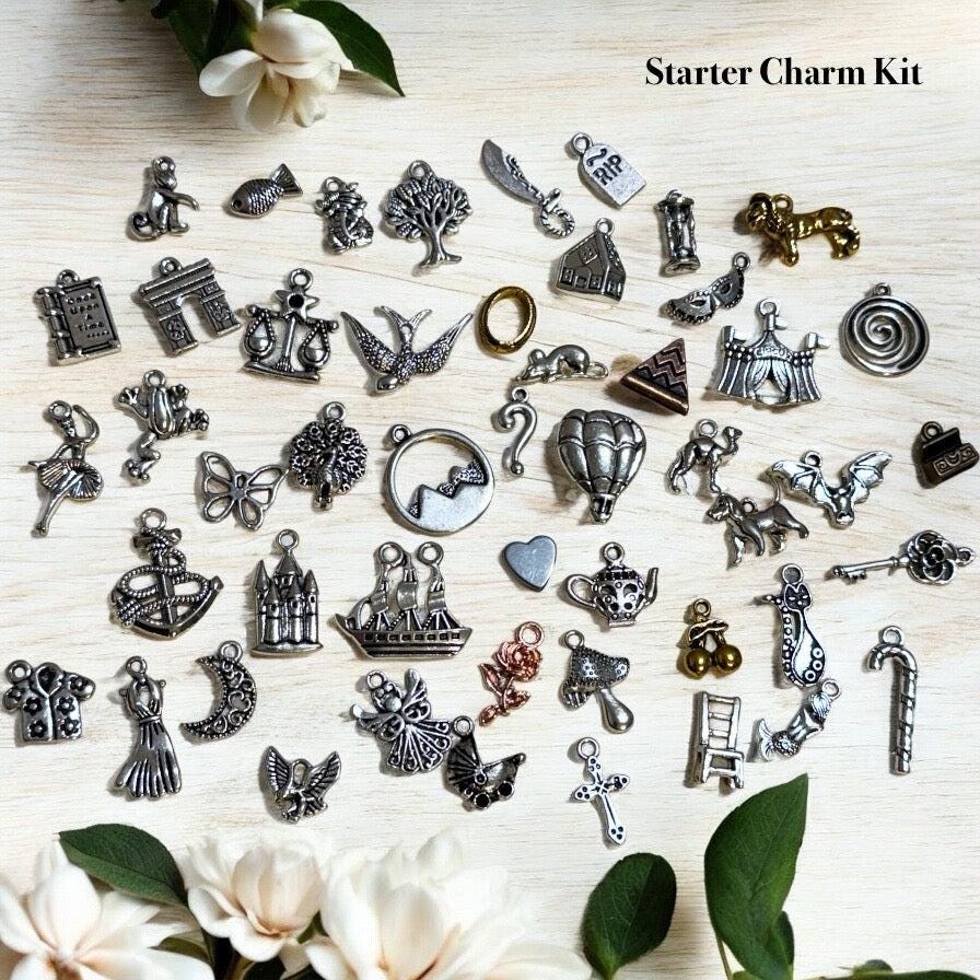 charm casting kit for divination.  Includes 10 free print at home casting sheets and free course in how to learn divination using charms.