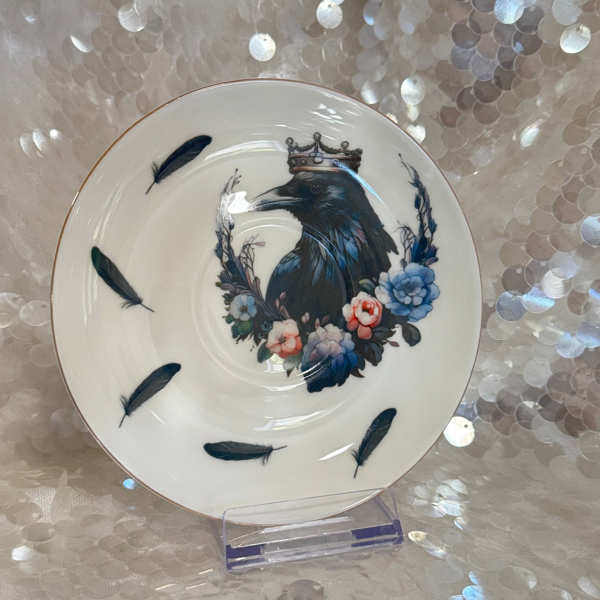 Saucer of raven king fortune teller teacup