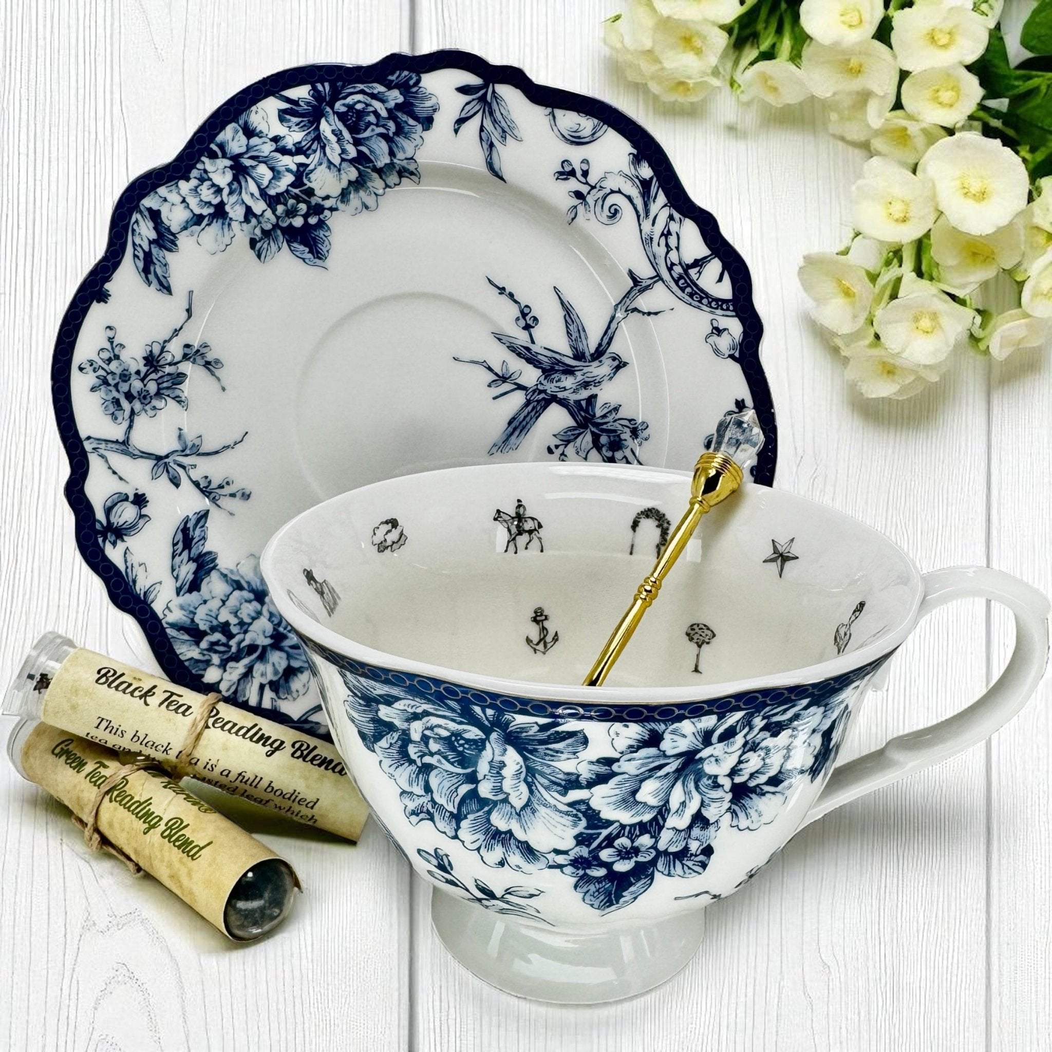 Stylish blue bird tea set, ideal for adding charm and elegance to your tea time