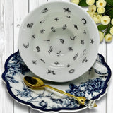 Embossed Birds Classic Blue and White Tea Leaf Reading Kit. Free Course.