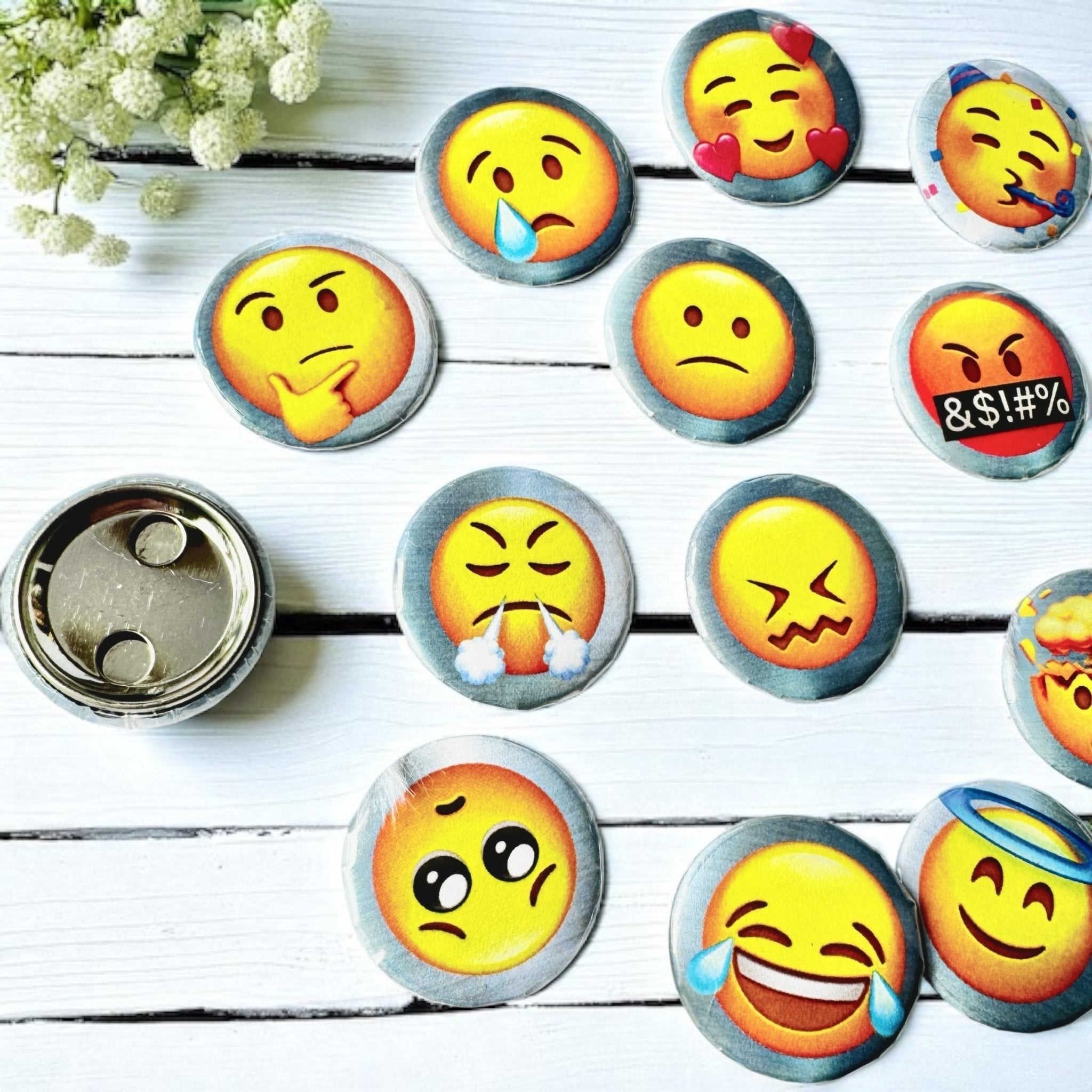 Emoji Charm Casting Coins laid out with casting mat for divination reading