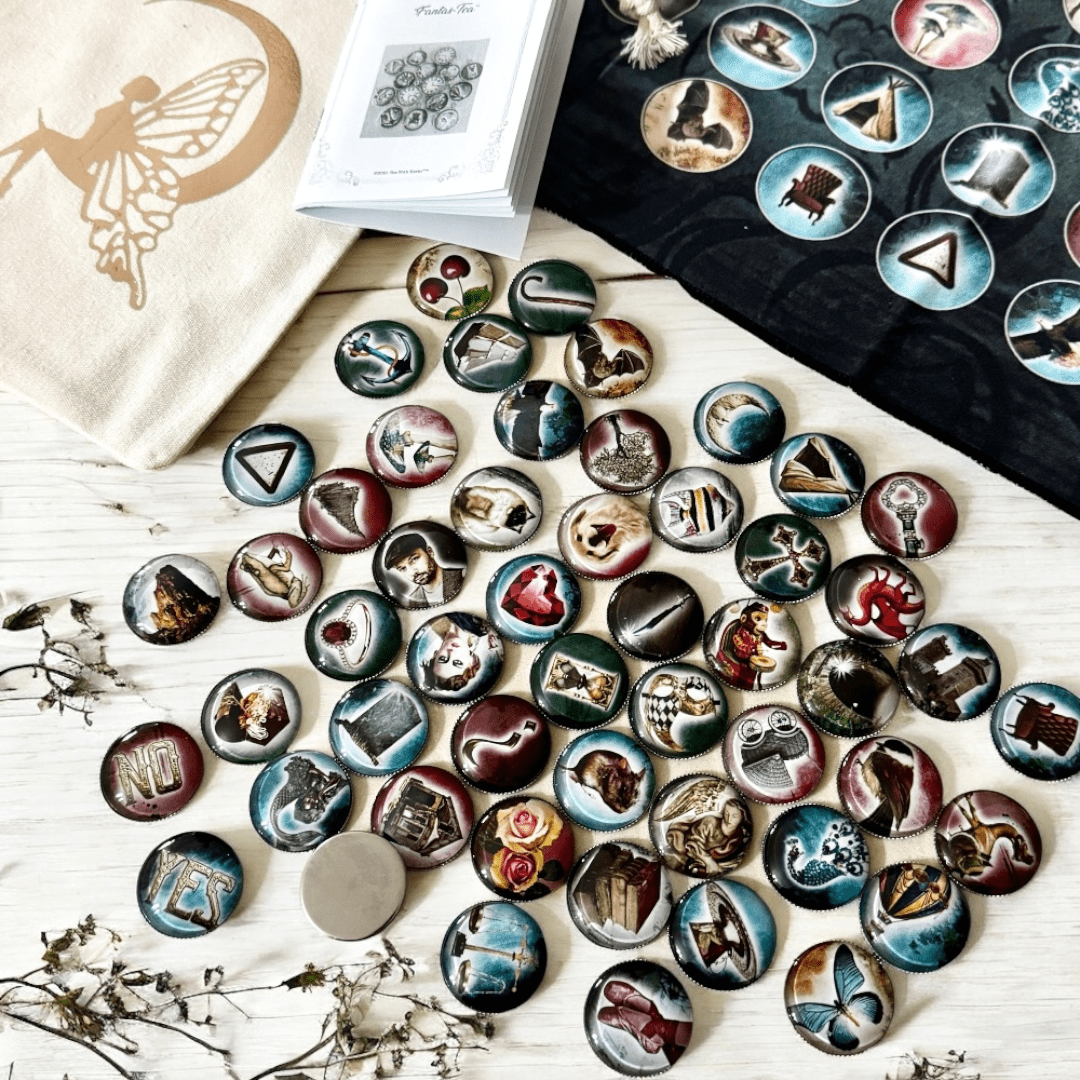 Fairy's Fantas-Tea tea leaf reading charm casting coins for divination and fortune telling
