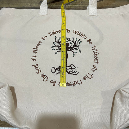 Embroidered tote bag. Tree of life Goddess. Cotton tote bag. Shopper tote. Tote Canvas. 100% Eco friendly bag.