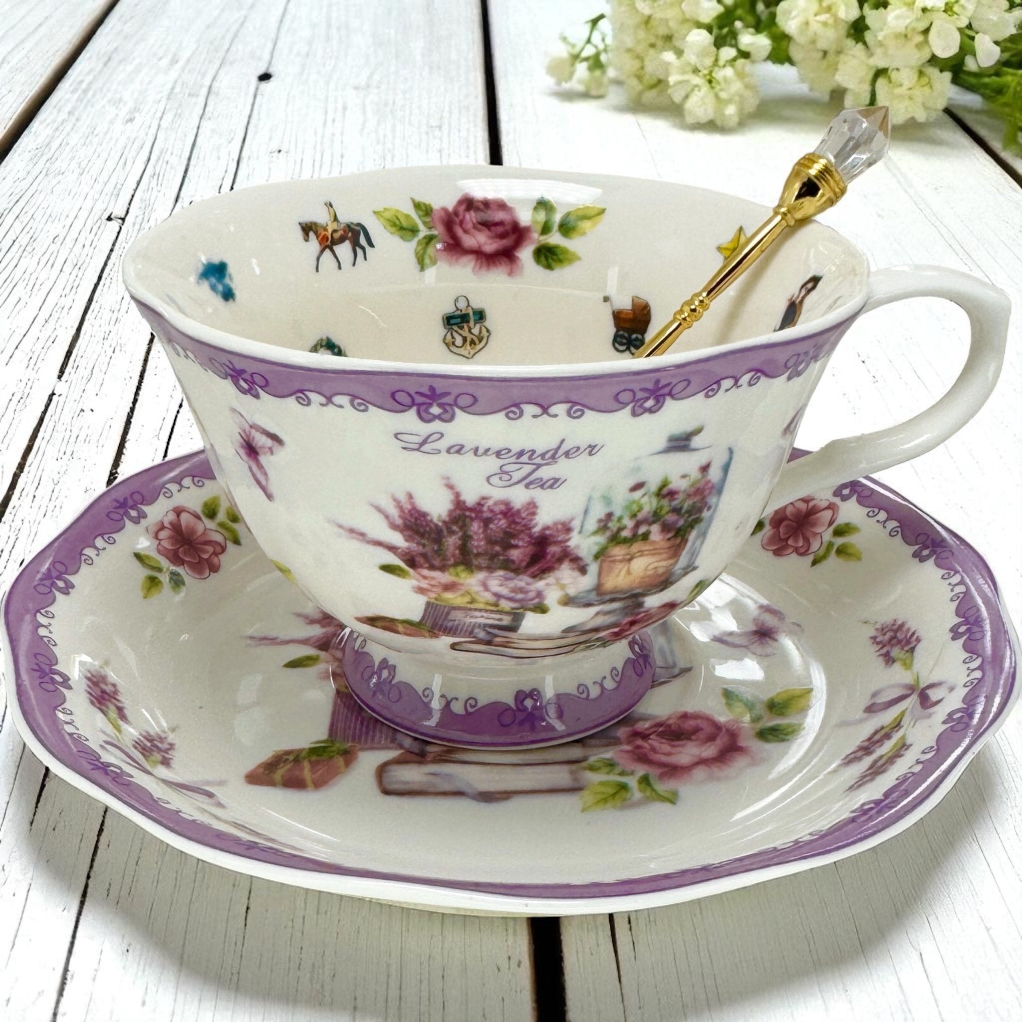 The teacup and saucer with the guidebook