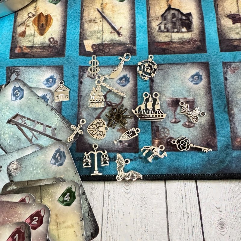 Curiosi-tea Magic and Mystery divination dice and charms detail shot