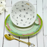 Mint Green Tea Set. Tea Leaf Reading Kit. Free Course.
