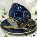 Navy Blue Tarot Teacup packaging detail - limited edition tea leaf reading set
