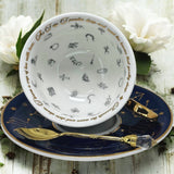 Navy Blue Tea Cup and Saucer for Tea Leaf Reading