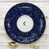 Navy Blue Tea Cup and Saucer for Tea Leaf Reading