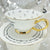 Elegant white ceramic teacup and saucer set, specifically designed for beginner tea leaf reading.