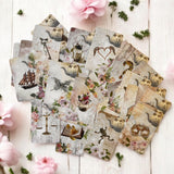 Royal-Tea oracle cards in soft pink floral design, shown as a set