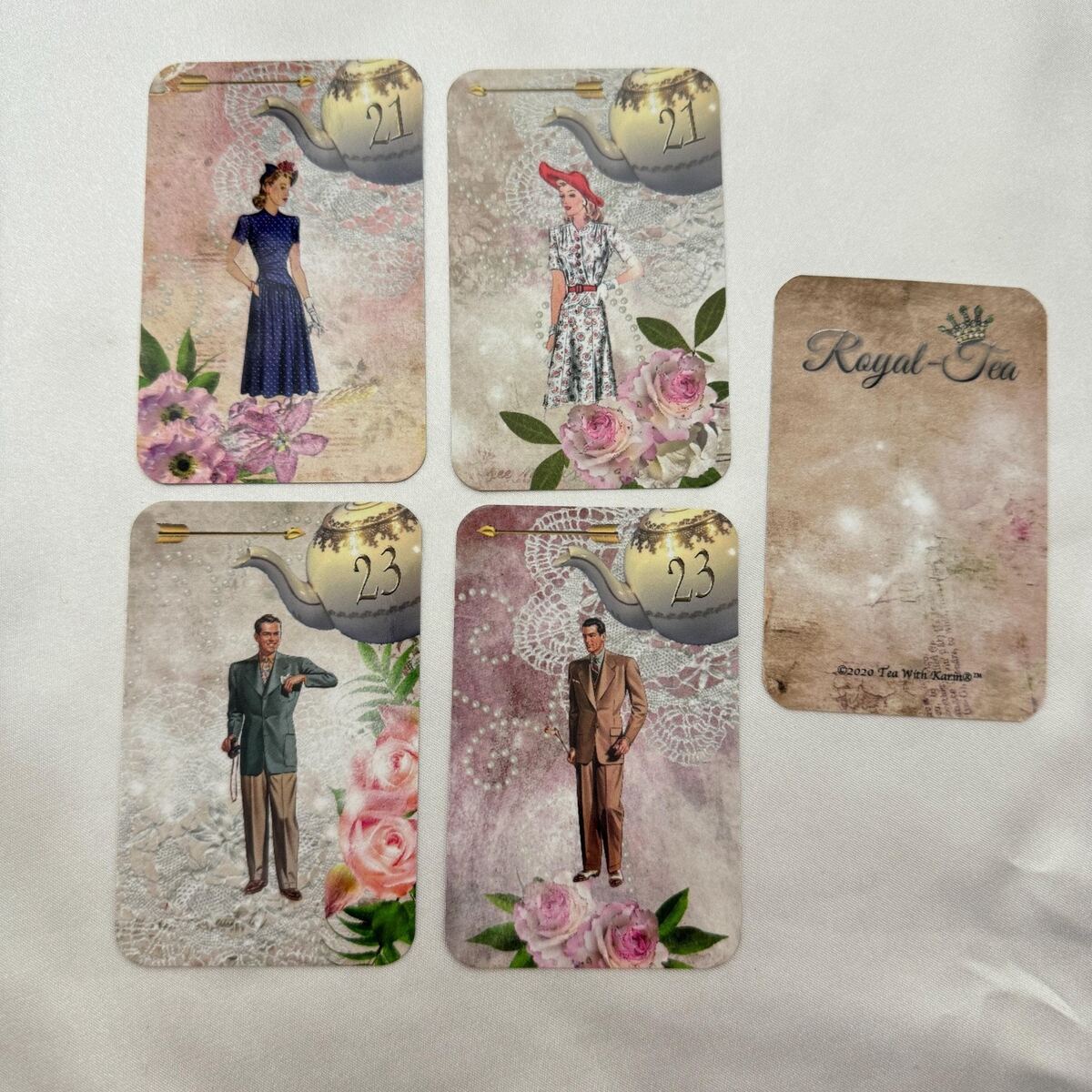 Royal-Tea oracle cards product photo on a table