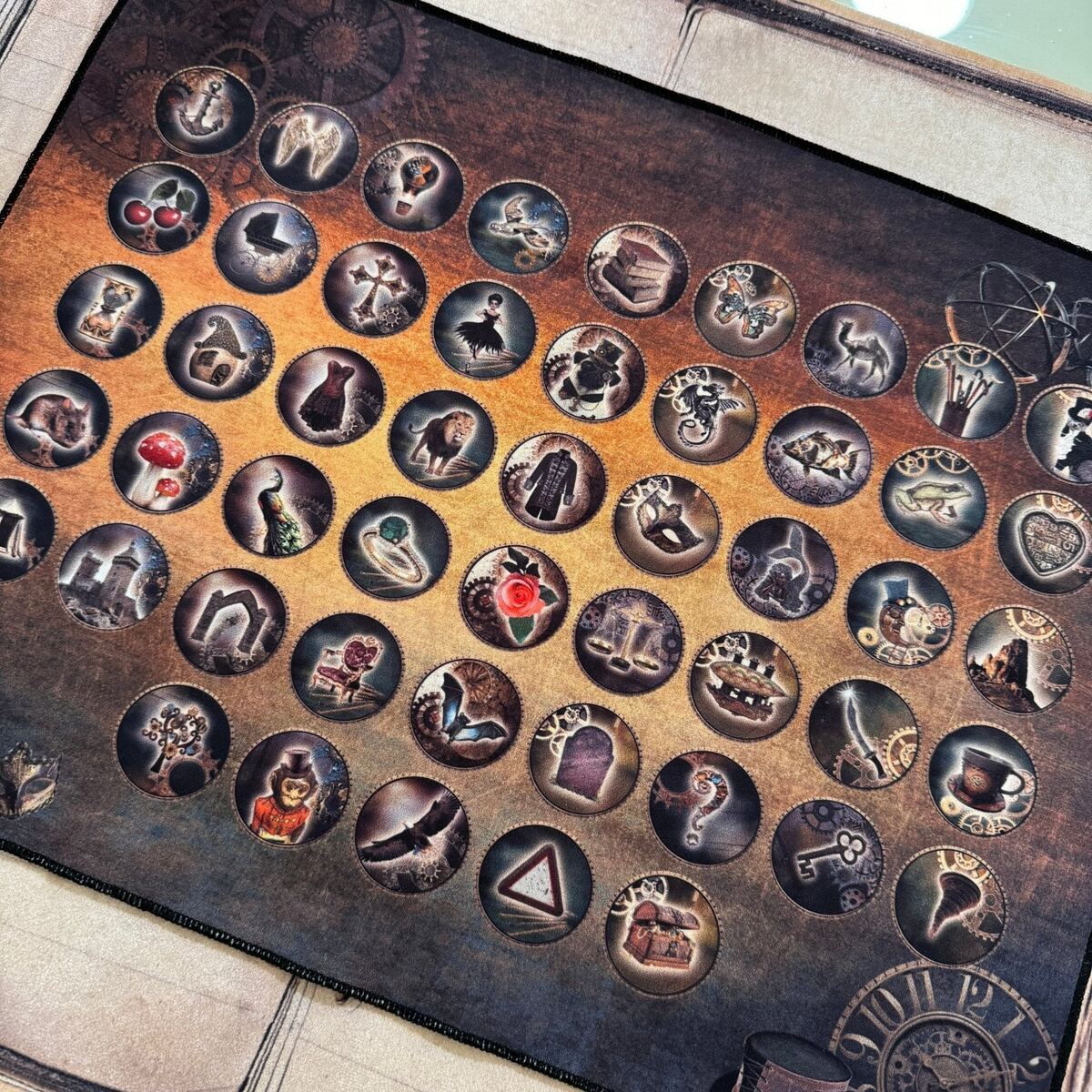 Steampunk tea leaf reading 3D divination coin set