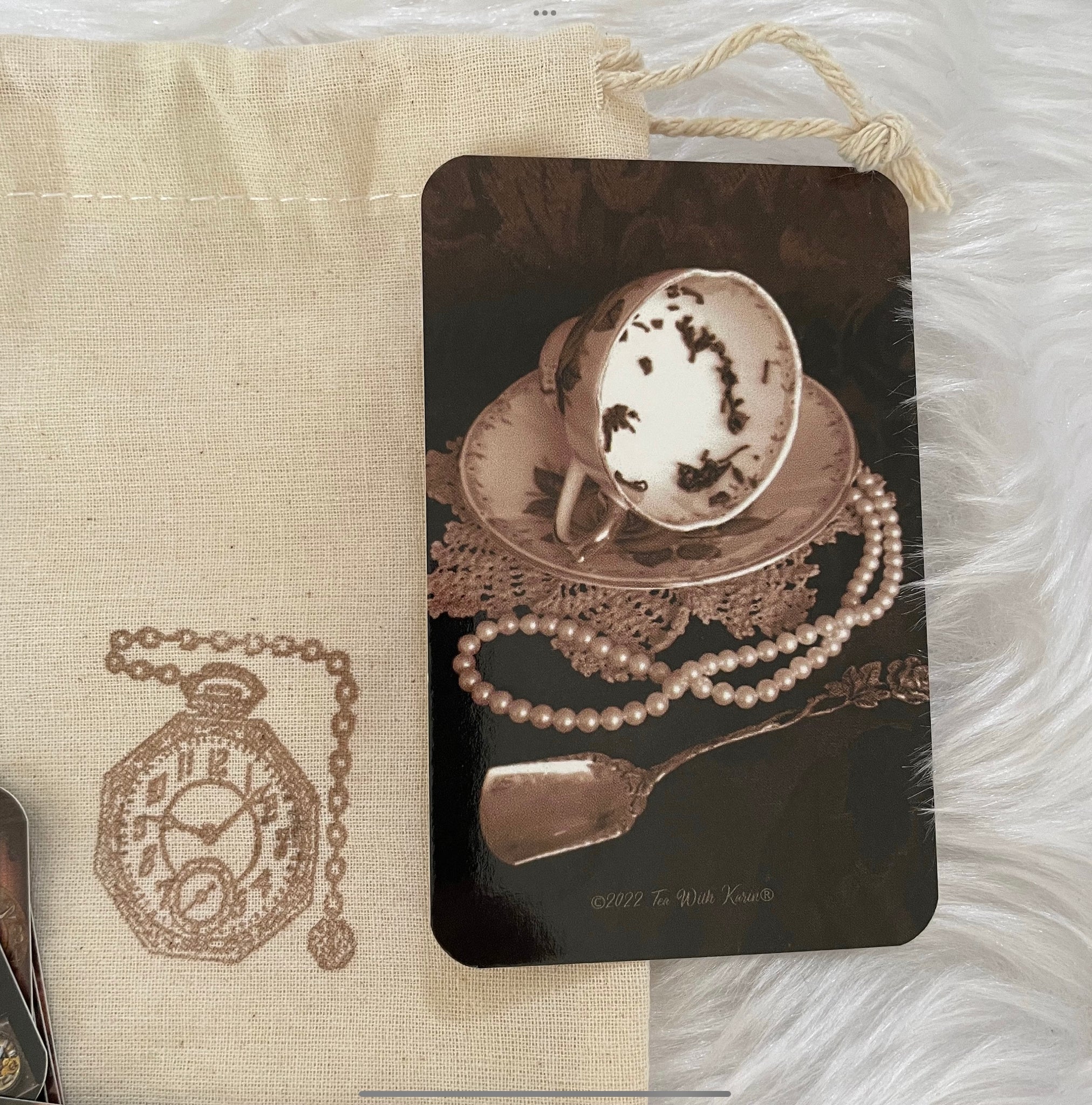 This is the back of the tea leaf reading card