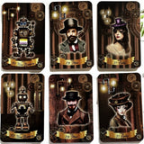 A beautifully designed deck titled "There is Always Time for Tea" with warm brown tones and subtle clock motifs, displayed alongside a soft cotton bag.  