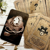 Learner Deck Tea leaf reading cards.  Bridge card size oracle reading cards similar to Lenormand. Comes with detailed booklet and a free online video course.